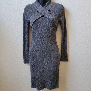 Bodycon gray knit dress S
